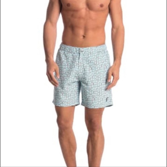Tom & Teddy Abstract Print Swim Trunks - Picture 2 of 3